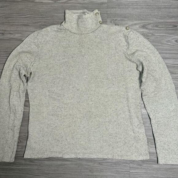 Lauren Ralph Lauren Herringbone Print Cashmere Silk Sweater - Picture 1 of 5